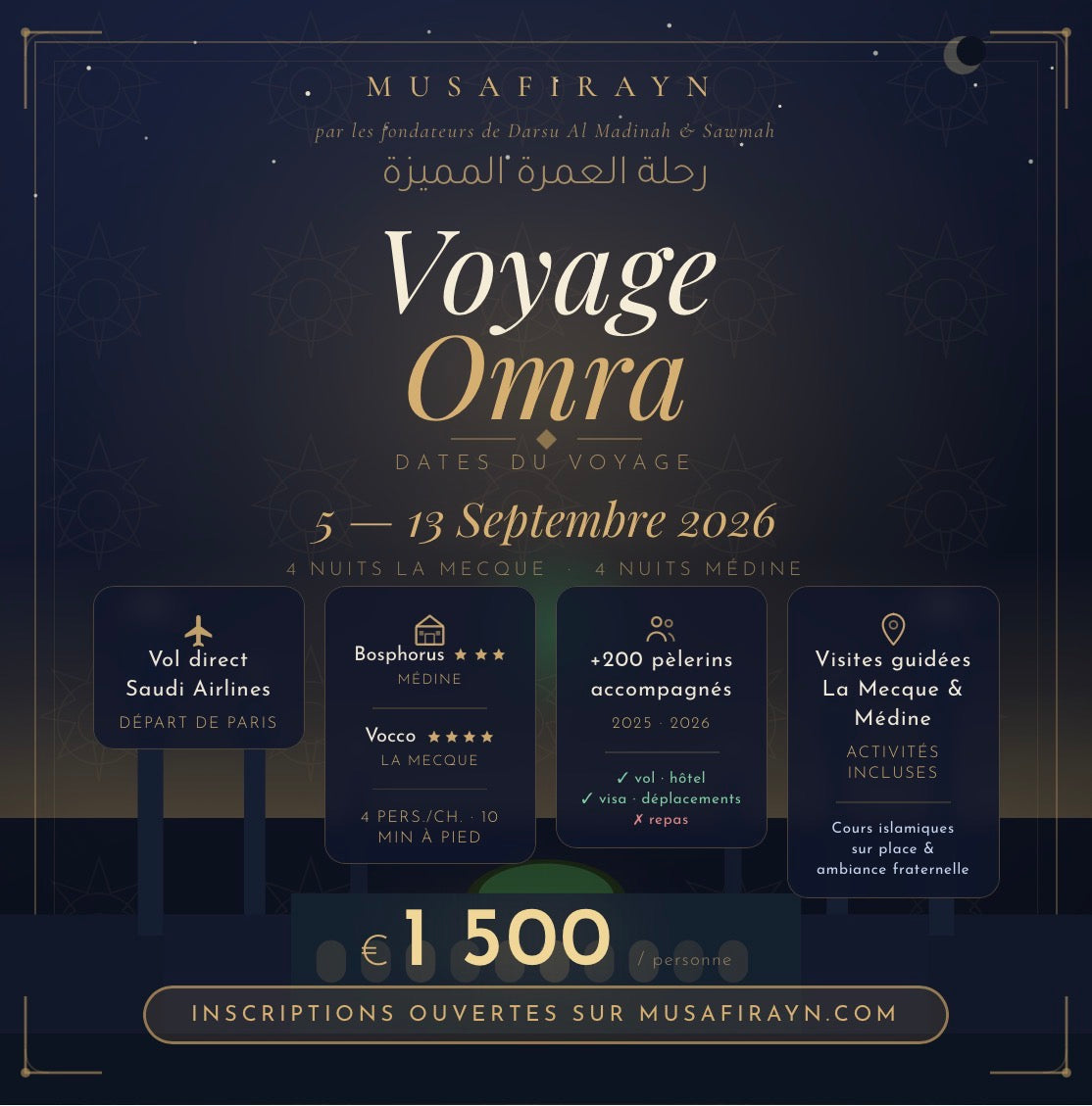 OMRA [du 5 Septembre au 13 Septembre] 8 nuits